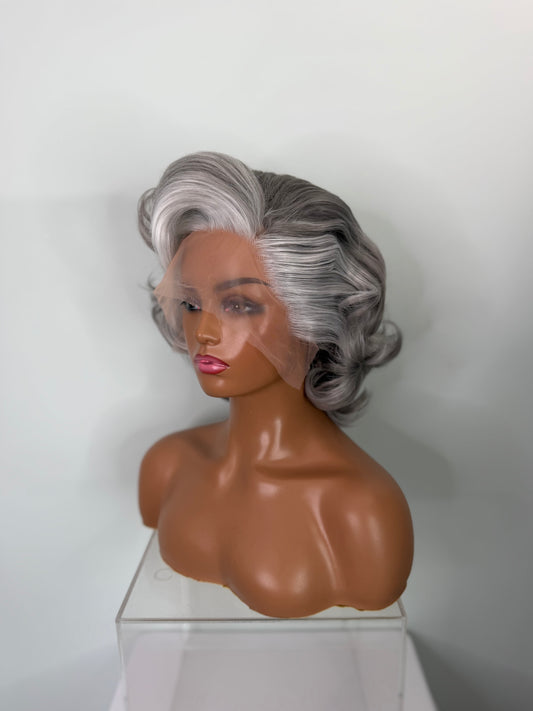 Pre-Styled Silver Fox Wig