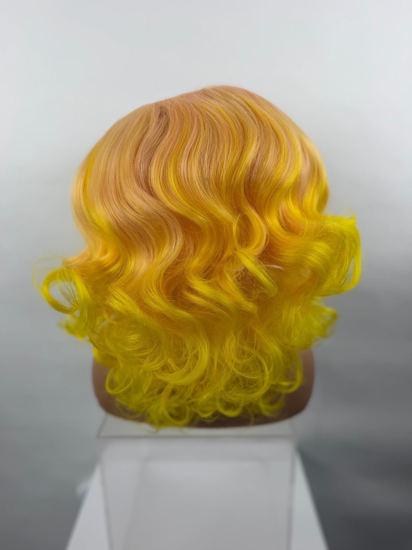 Double Stacked Neon Peach Pre-Styled Wig