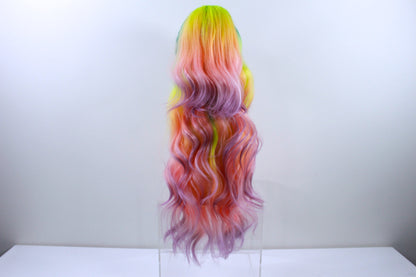 Pre-styled Pastel Rainbow Wig