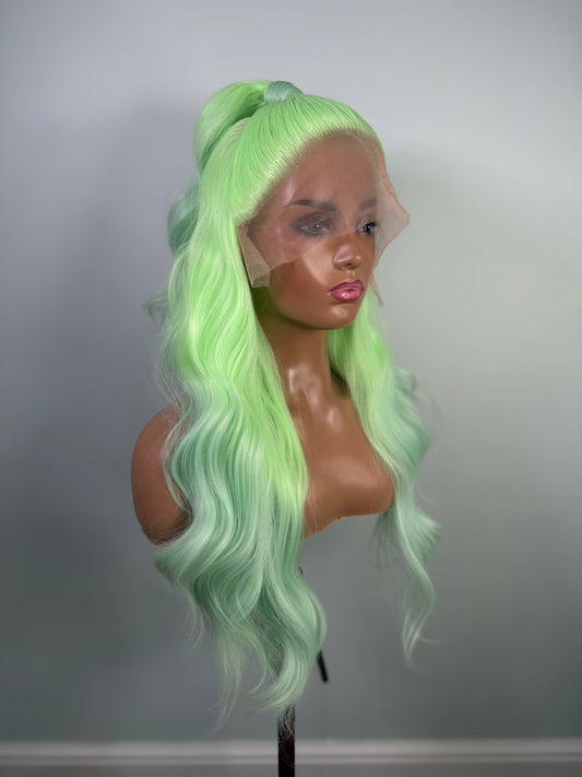 Pre-Styled Glow In The Dark Green Wig