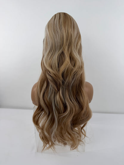 Pre-Styled Rooted Caramel Blonde Wig