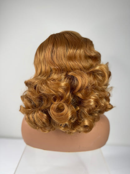 Pre-Styled Golden Copper Wig