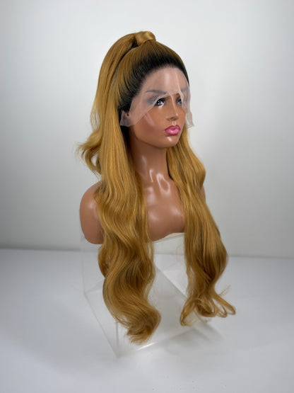 Pre-Styled Rooted Gold Wig