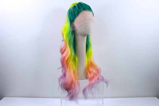 Pre-styled Pastel Rainbow Wig