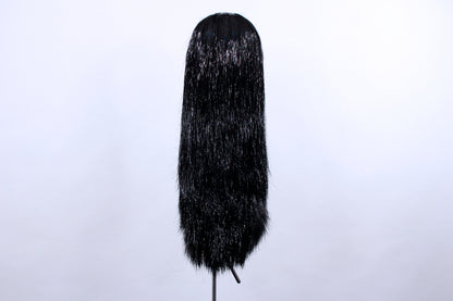 Black Sparkle Tinsel Wig
