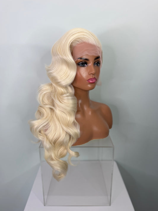 Pre-Styled Platinum Wig