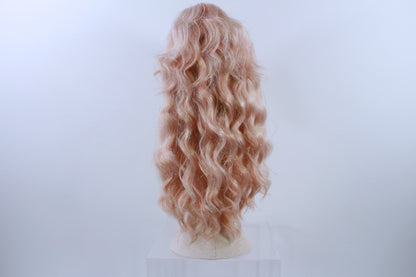 Pre-Styled Frosted Peach Sparkle Wig