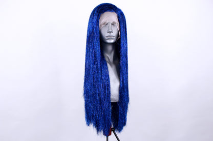 Royal Blue Sparkle Tinsel Wig