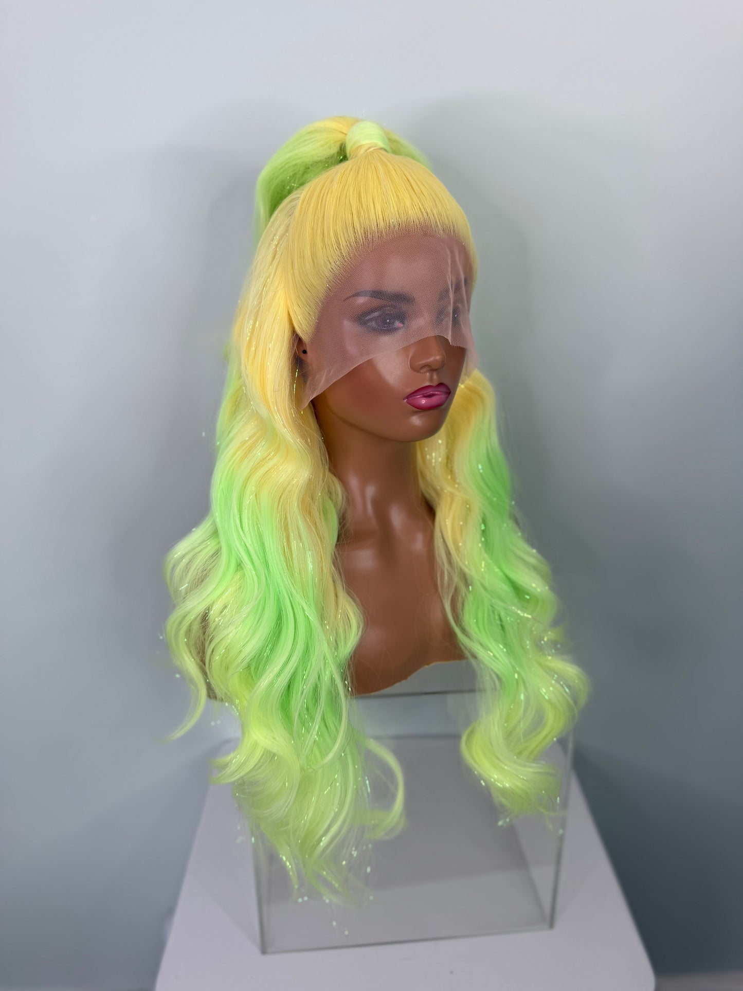 Pre-Styled Citrus Glow Sparkle Wig