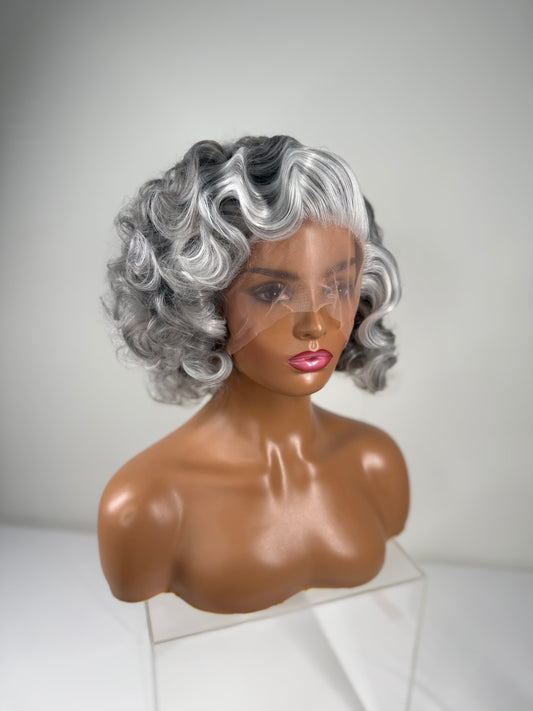 Pre-Styled Silver Fox Wig
