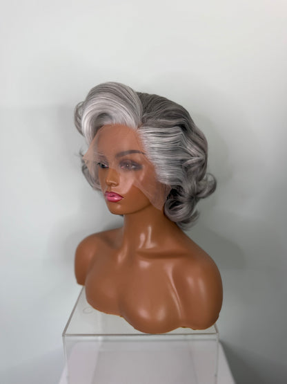 Pre-Styled Silver Fox Wig