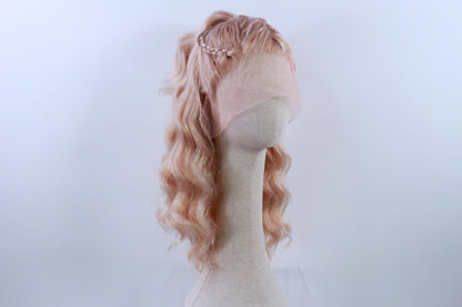 Pre-Styled Frosted Peach Sparkle Wig