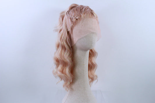 Pre-Styled Frosted Peach Sparkle Wig