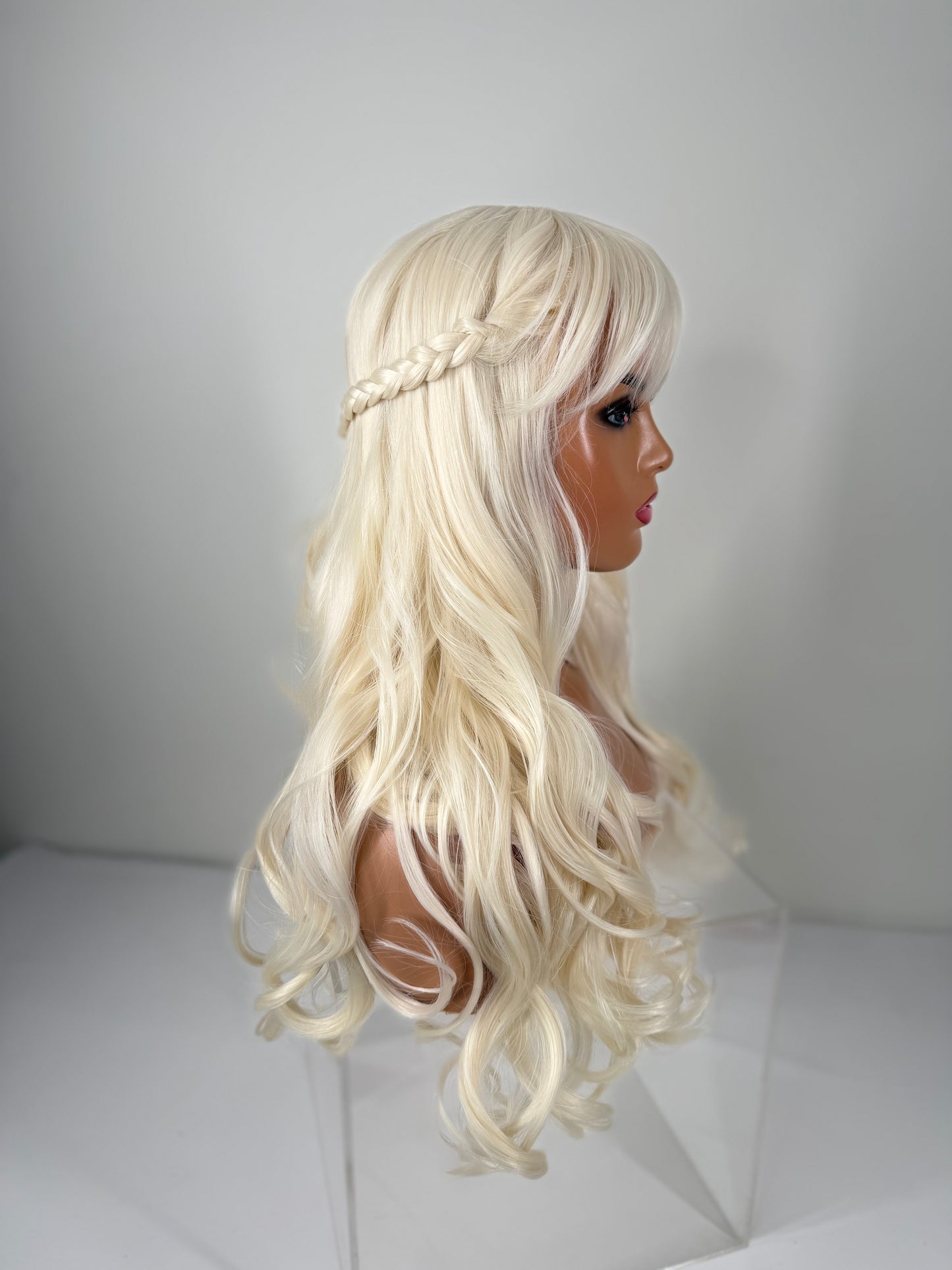 Pre-Styled Platinum Ice Hardfront Wig