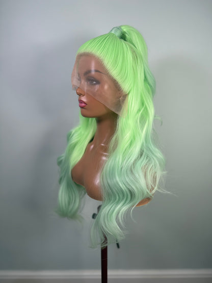 Pre-Styled Glow In The Dark Green Wig