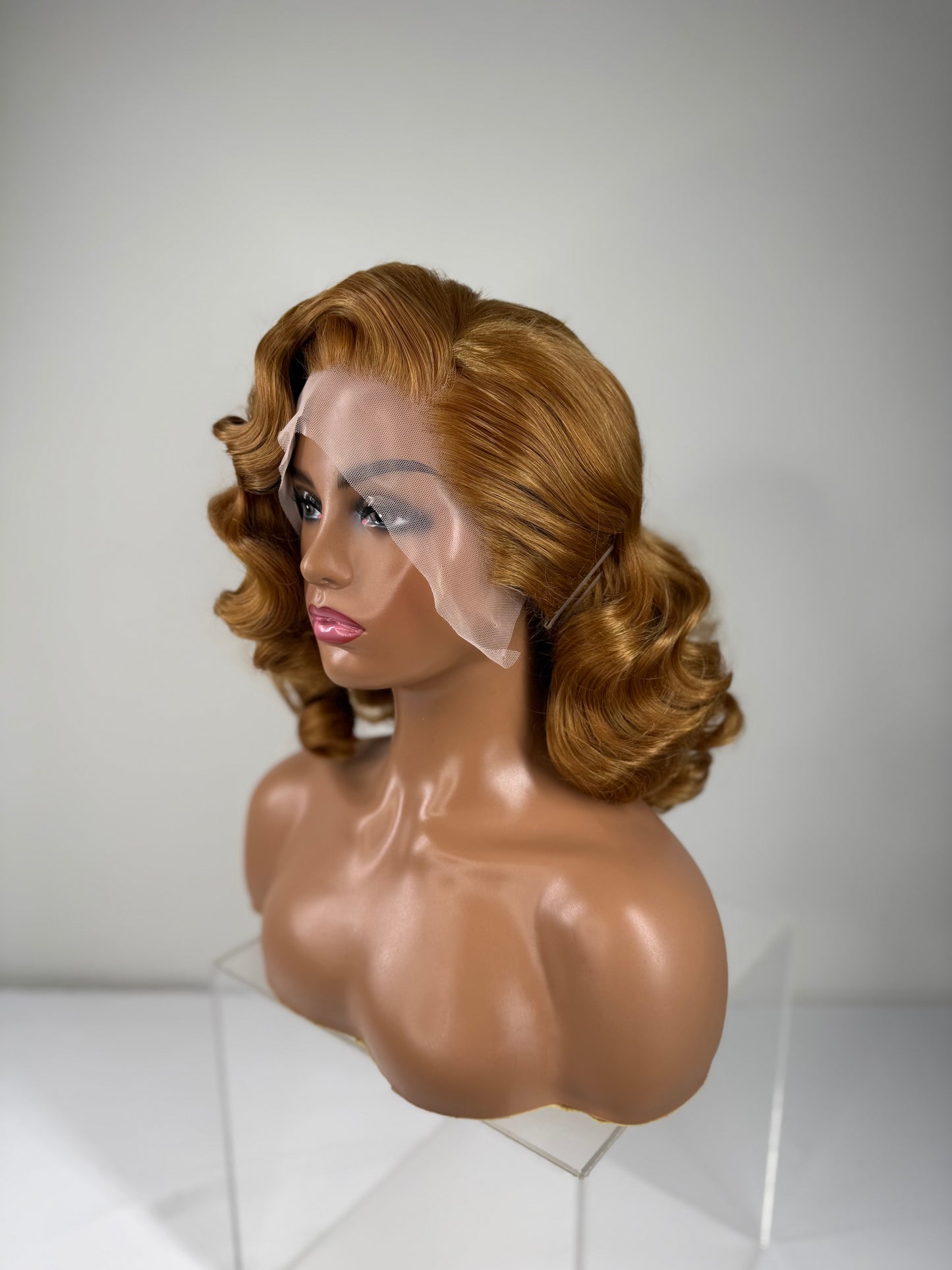 Pre-Styled Golden Copper Wig