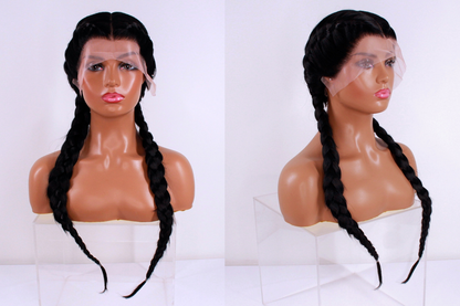 Braided Lacefront Wig- Pure Black