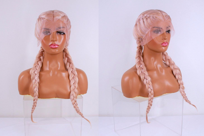 Braided Lacefront Wig- Frosted Peach