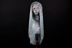 Silver Sparkle Tinsel Wig