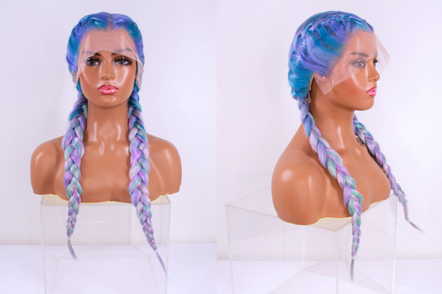 Braided Lacefront Wig- Pastel Galaxy