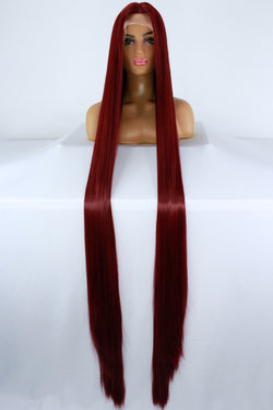 65” Burgundy Red Lacefront Wig