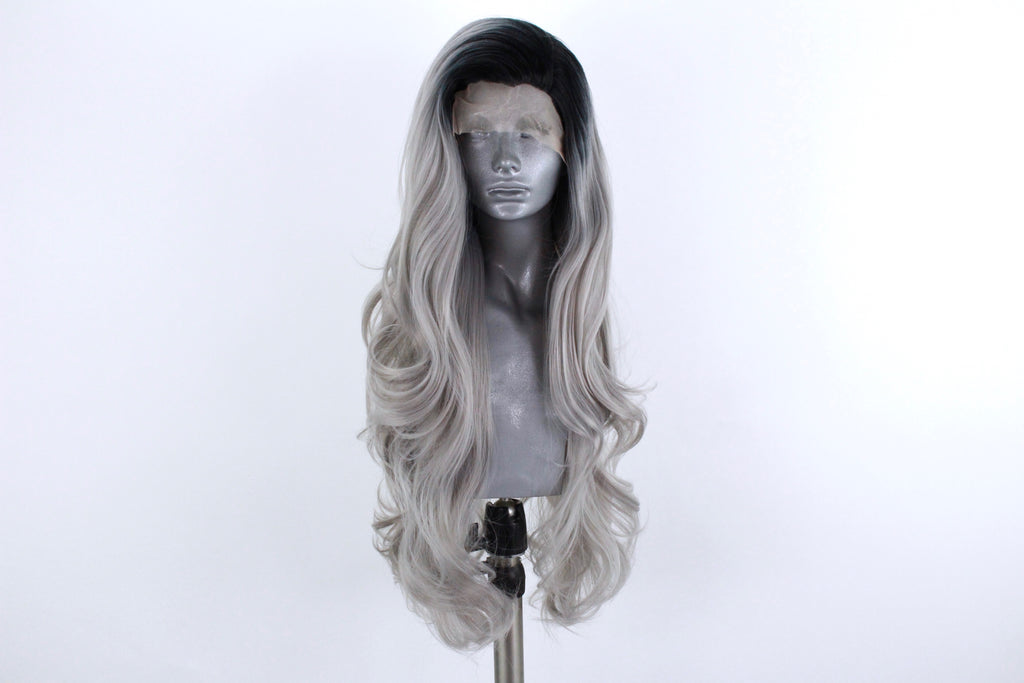 Khloe- Rooted Steel Grey – Webster Wigs