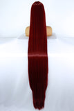 65” Burgundy Red Lacefront Wig