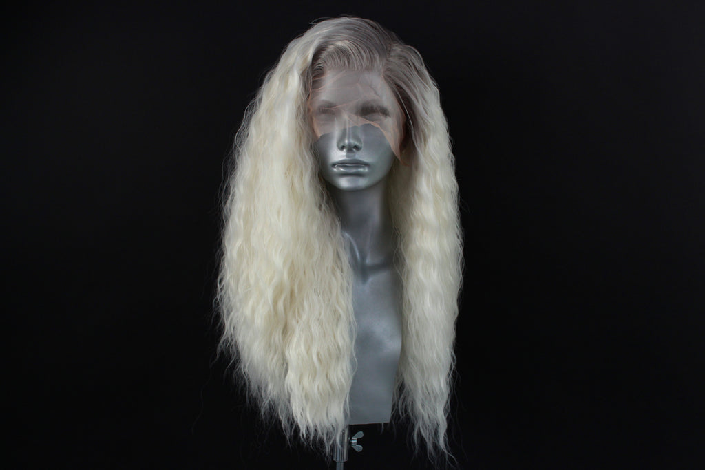 Evie- Silver Rooted Ice Blonde – Webster Wigs